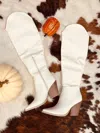 Let's See Style Women's Dancing Queen Knee High Boots In White In White