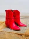Let's See Style Women's Fringe Boots In Red In Red