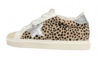 Let's See Style Women's Fur Lined Tennis Shoes In Cheetah In Multi