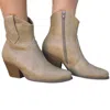 Let's See Style Women's Going Out Western Booties In Taupe In Beige