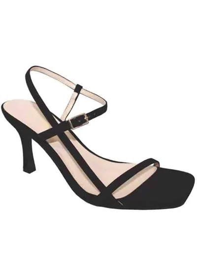 Let's See Style Women's Marie Heel In Nubuck Black