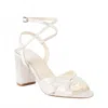 Let's See Style Women's Sienna Open Toe Slide Sandal In White In Animal Print