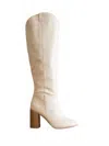 Let's See Style Women's Stephanie Knee-high Boot In White In White