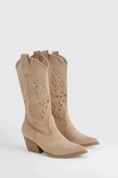 Let's See Style Women's Western Tall Boots In Sand In Neutral