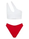 Let's Swim High-waist Bikini Bottoms In Rot