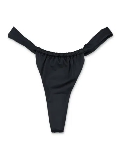 Let's Swim Mini Ruched Bikini Bottom - Size S In Black