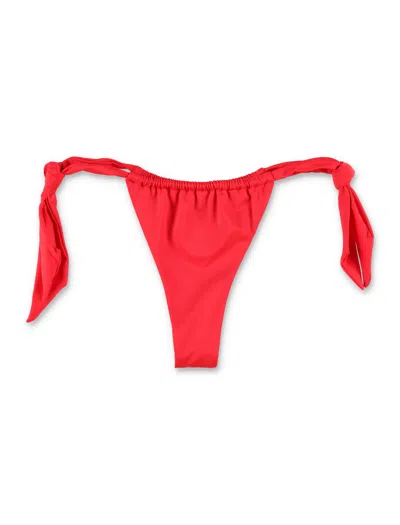 Let's Swim Mini Tie Side Bikini Bottom - Brazilian High-rise Style In Red