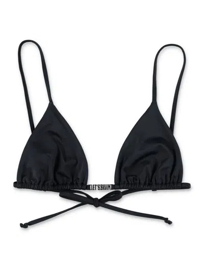 Let's Swim Triangle Bikini Top - Size S In Black