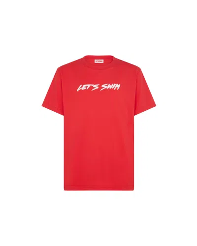 Let's Swim Men's Red  Logo T-shirt