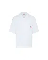 Let's Swim Men's White Shark Logo Towel Shirt In White