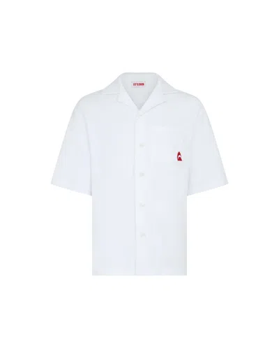 Let's Swim Men's White Shark Logo Towel Shirt