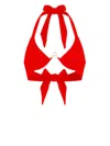 Shop Let's Swim Shark Logo Bikini Top In Red