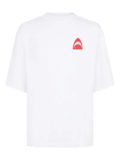 Let's Swim Shark-print T-shirt In White