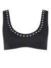Let's Swim Studded Bikini Top In Black