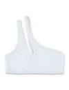 Let's Swim Lets Swim Teardrop Cut-out Nne Shoulder Bikini Top In White