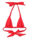 Let's Swim Lets Swim Triangle Bikini Top In Red