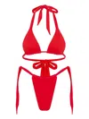 Let's Swim Tie Side Bikini Bottoms In Rot
