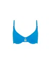 Let's Swim Women's Blue Wired Balconette Bikini Top In Blue