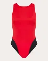 Let's Swim Open-back Swimsuit In Red