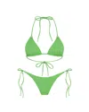 Let's Swim Women's Green Tie Side Bikini Bottom In Green