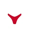Let's Swim Women's Red High Rise Brazillian Bikini Bottom In Red