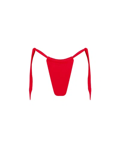 Let's Swim Women's Red Tie Side Bikini Bottom