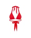 Let's Swim Lets Swim Triangle Bikini Top In Red