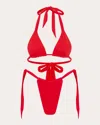 Let's Swim Tie Side Bikini Bottoms In Red
