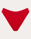 Let's Swim High-waist Bikini Bottoms In Red