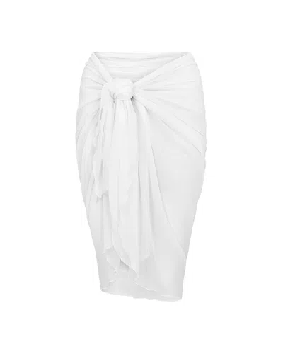 Let's Swim Women's White Mesh Sarong