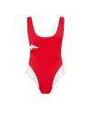 Let's Swim Shark Badeanzug In White/red