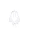 Let's Swim Women's White Shark Jacquard Towelling Triangle Bikini Top In White