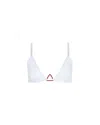 Let's Swim Women's White Shark Logo Triangle Bikini Top In White