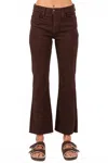 Letter To Juliet Bambino Scissor Hem Crop Baby Flare Jean In Chocolate In Animal Print