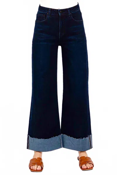 Letter To Juliet Bianca A Line Wide Cuff Jean In Indigo In Multi