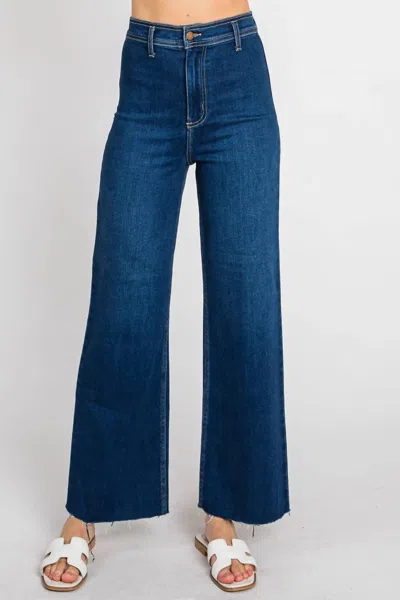 Letter To Juliet Bianca High Rise A-line Wide Leg Jean In Dark In Blue