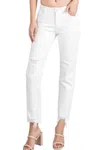 Letter To Juliet Distressed Straight Leg Jeans In White