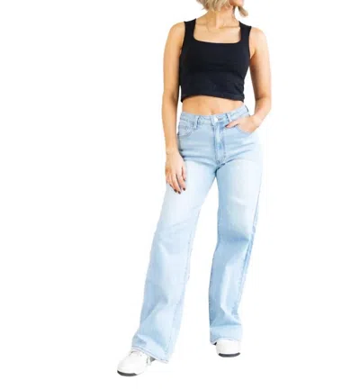 Letter To Juliet Gia Slouchy Wide Leg Jeans In Blue