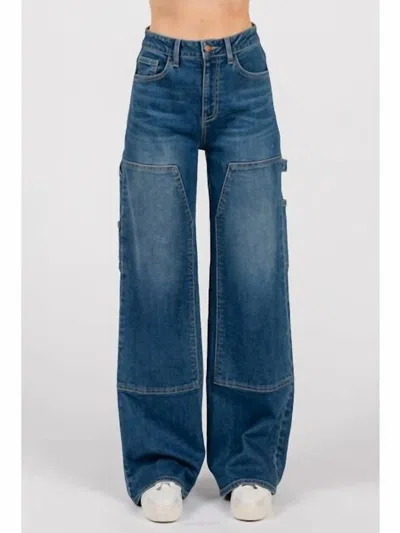 Letter To Juliet Luna Straight Carpenter Jeans In Medium Wash In Multi