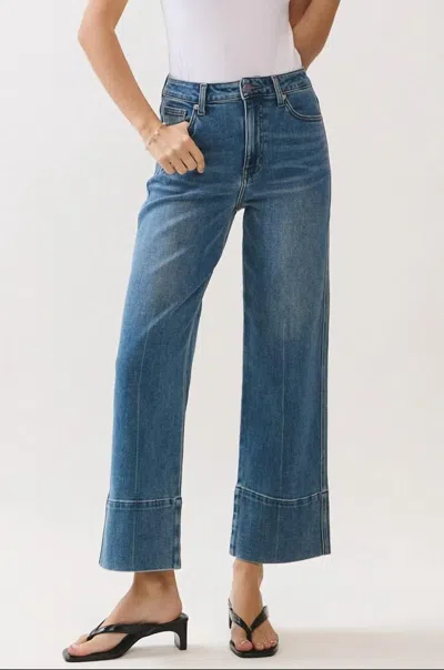 Letter To Juliet Mia Straight With Tall Hem Jeans In Medium Wash In Multi