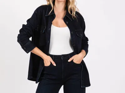 Letter To Juliet Oversized Denim Jacket In Indigo In Black