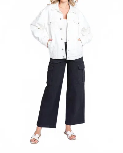 Letter To Juliet Oversized Denim Jacket In White