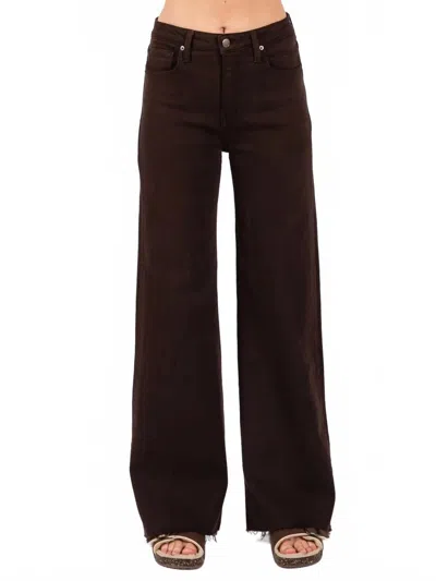 Letter To Juliet Paola A-line Scissor Hem Wide Leg Jean In Espresso In Brown