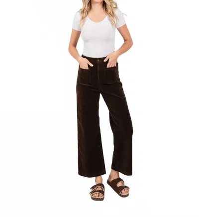 Letter To Juliet Patch Pocket Corduroy Culottes In Espresso In Multi