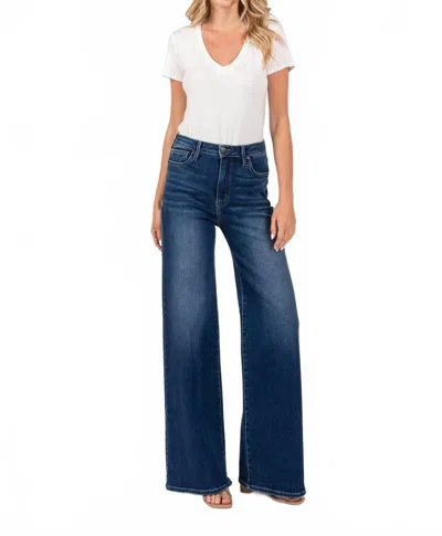 Letter To Juliet Pipa High Rise Superwide Jeans In Dark Wash In Blue