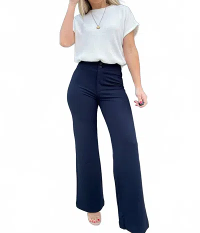 Letter To Juliet Ponte Wide Leg Pants In Navy In White