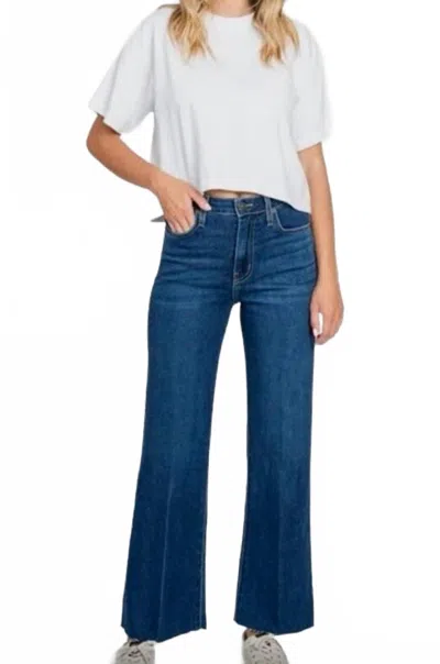 Letter To Juliet Sicily Scissor Cut Jeans In Dark Wash In Blue