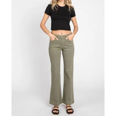 Letter To Juliet Sicily Wide Hem Crop Flare Jean In Artichoke