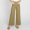 Letter To Juliet Wide Leg Linen Trouser In Olive In Green