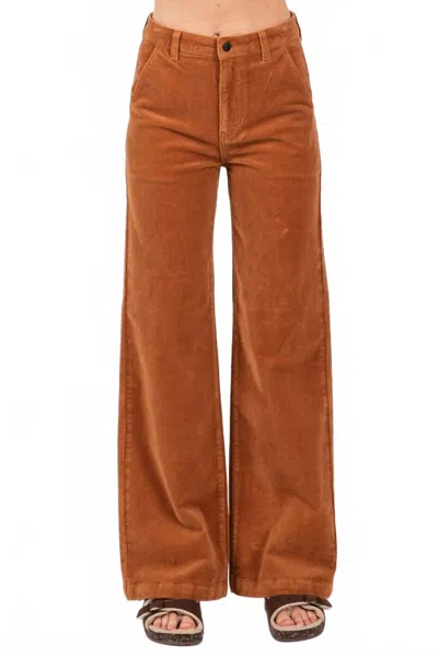 Letter To Juliet Women's Bentley Street Wide Leg Corduroy Trouser In Camel In Brown